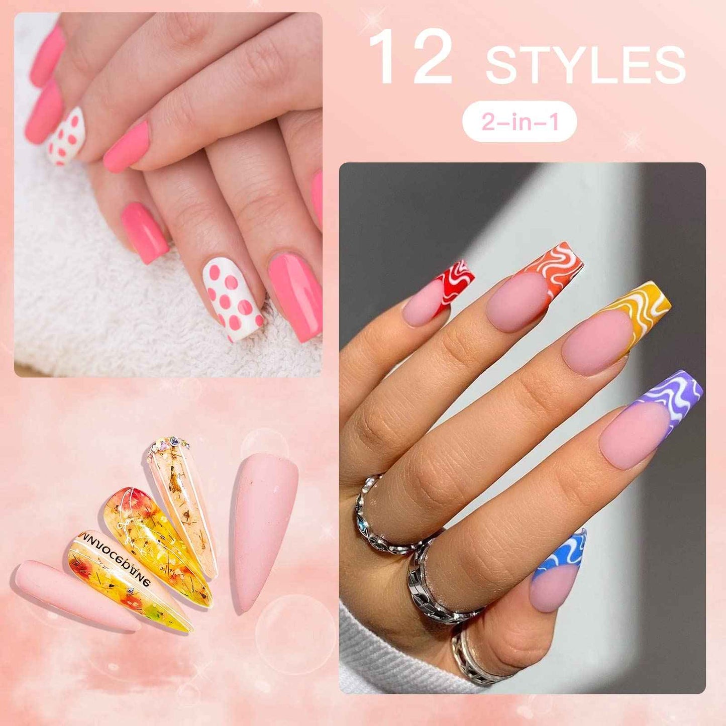 Nail Brushes for Nail Art, Eptbsdu 6PC Nail Art Brushes Double Ended Nail Art Design Dotting Pens, Striping Nail Brushes for Long Lines, Nail Drawing Pen for Salon at Home DIY Manicure