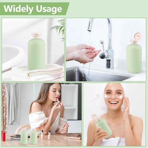 5 Pcs 300ml/10oz Squeeze Bottles Plastic Travel Lotion Bottles Refillable Containers with Flip Cap for Toiletries Creams Lotion Shampoo Conditioner