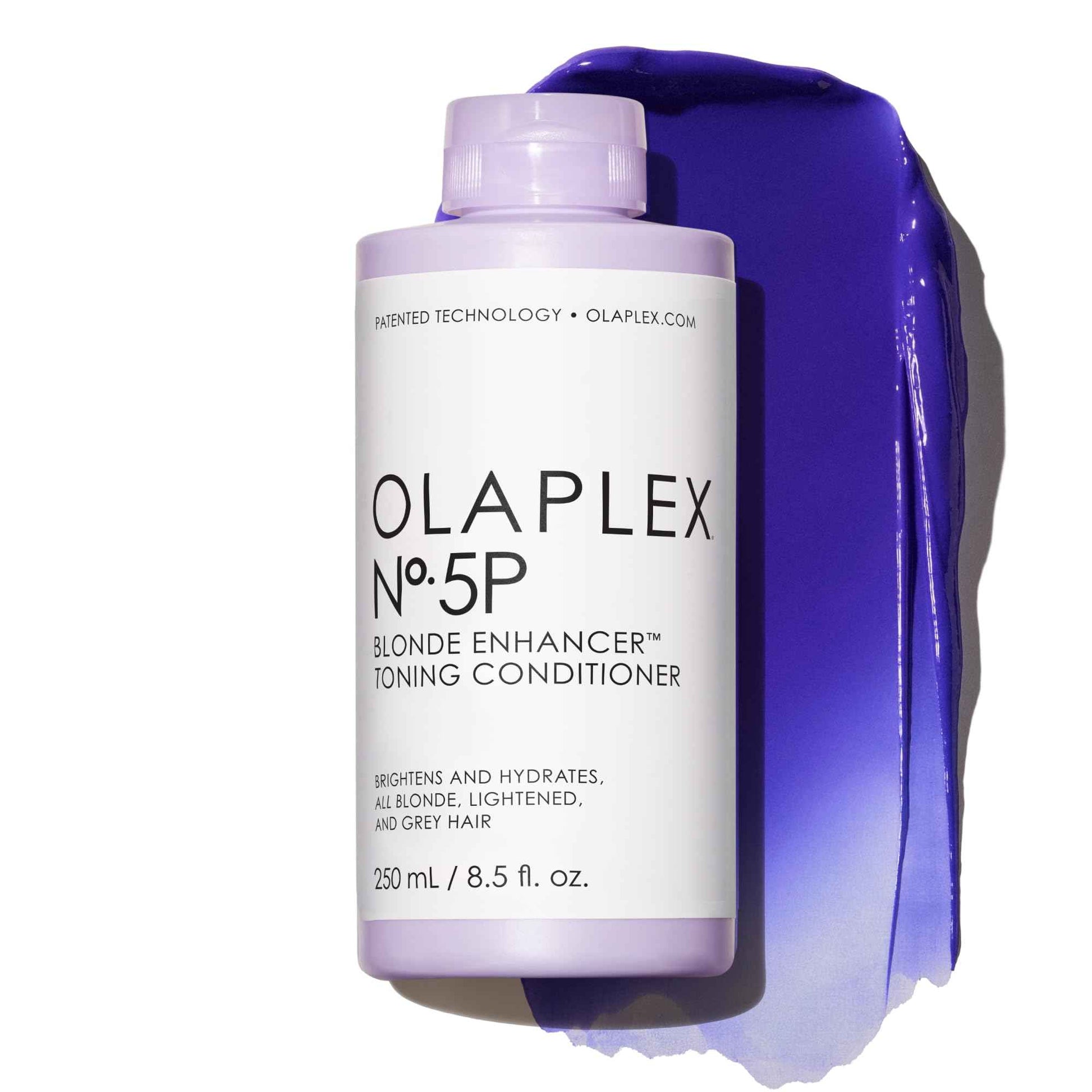 Olaplex Nº. 5P Blonde Enhancer Purple Toning Conditioner: Neutralizes Brassiness & Strengthen | Repairs Damages & Hydrates Hair | For Coily, Curly, Straight, and Wavy, 250 mL / 8.5 Fl. Oz.