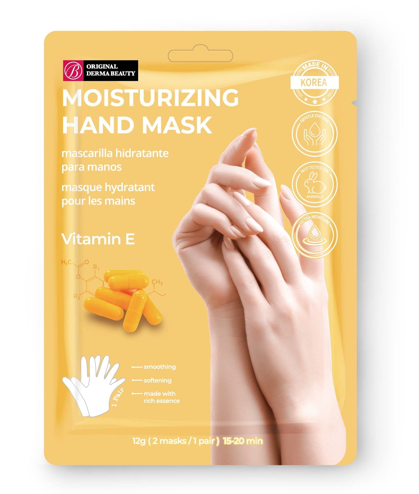 Innerest Original Derma Beauty Hand Mask 6 Pairs Moisturizing Vitamin E Hydrating Hand Mask Set Hand Mask Gloves Hand Repair Gloves Hand Care Hand Rejuvination Soothing Gloves