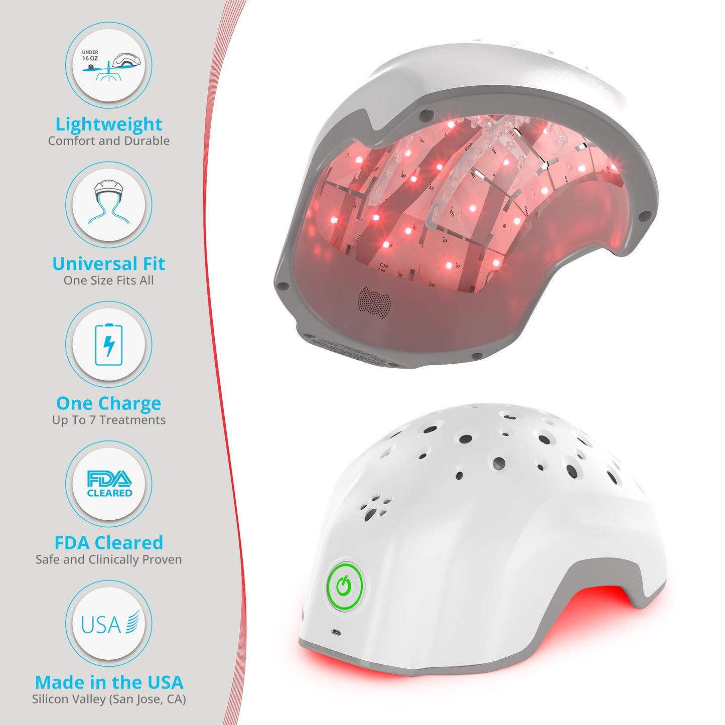 Theradome EVO Laser Hair Growth Helmet LH40 - Red Light Therapy for Hair Regrowth and Hair Loss Treatment - FDA Cleared for Men & Women - Made to Exacting Standards in the USA