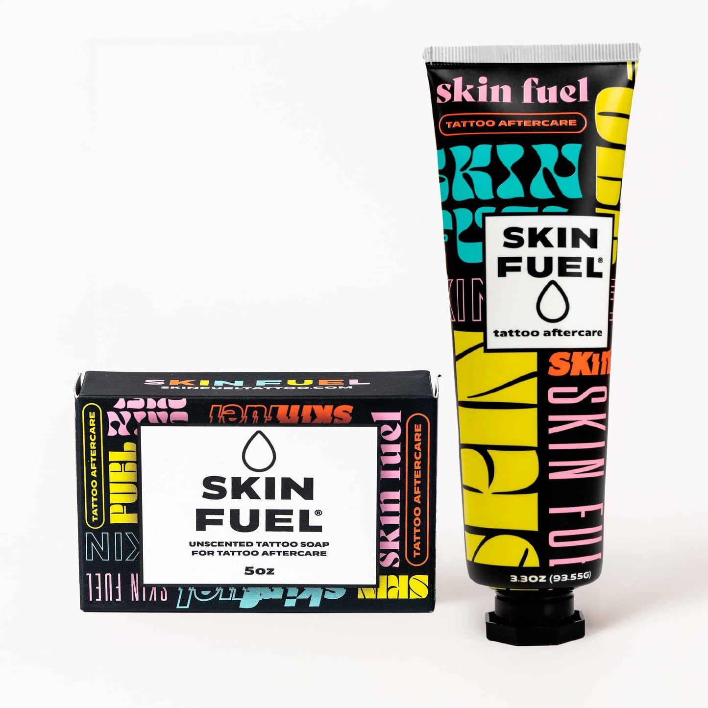 Skin Fuel Tattoo Aftercare Kit – Cream & Unscented Soap for Tattoos with Jojoba Seed Oil, Shea Butter & Aloe – Plant-Powered Healing Ointment & Tattoo Wash for Fresh & Long-Term Ink Care (2-Piece Set)
