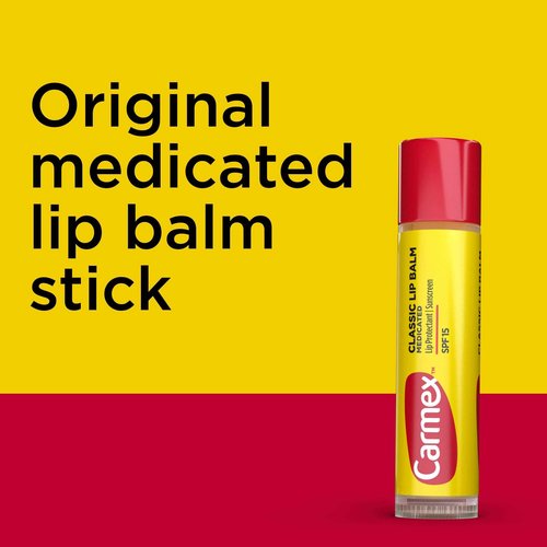 Carmex Classic Medicated Lip Balm Sticks, Lip Moisturizer for Chapped Lips, 9 Count (3 Packs of 3)