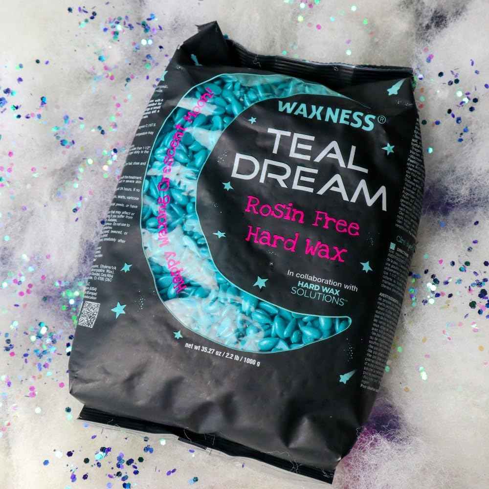 Waxness Teal Dream Rosin Free Glitter Hard Wax 2.2 lb 1 kg