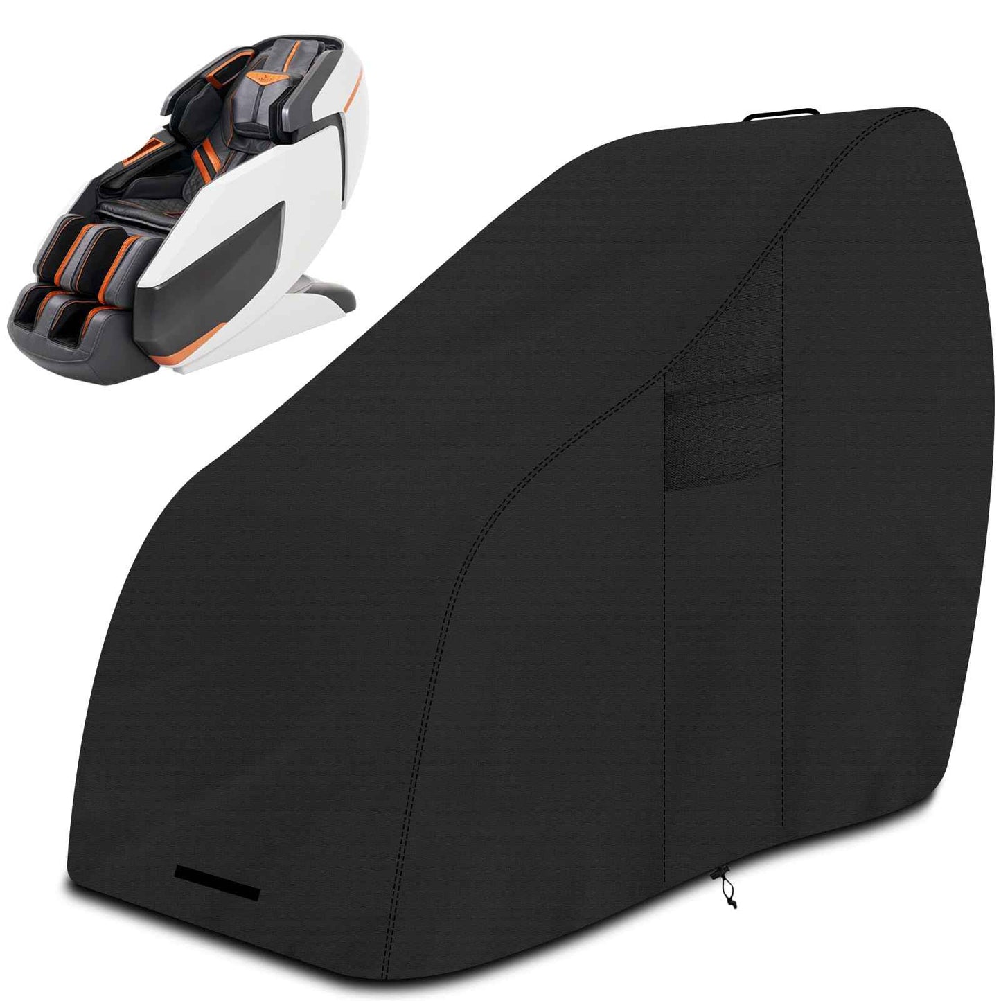 Massage Chair Cover, 600D Oxford cloth waterproof Full Body Zero Gravity Chair Covers, UV resistant Shiatsu Massage Recliner Chair Cover, tear resistant, with storage bag, black, 63x39.5x55.5 in