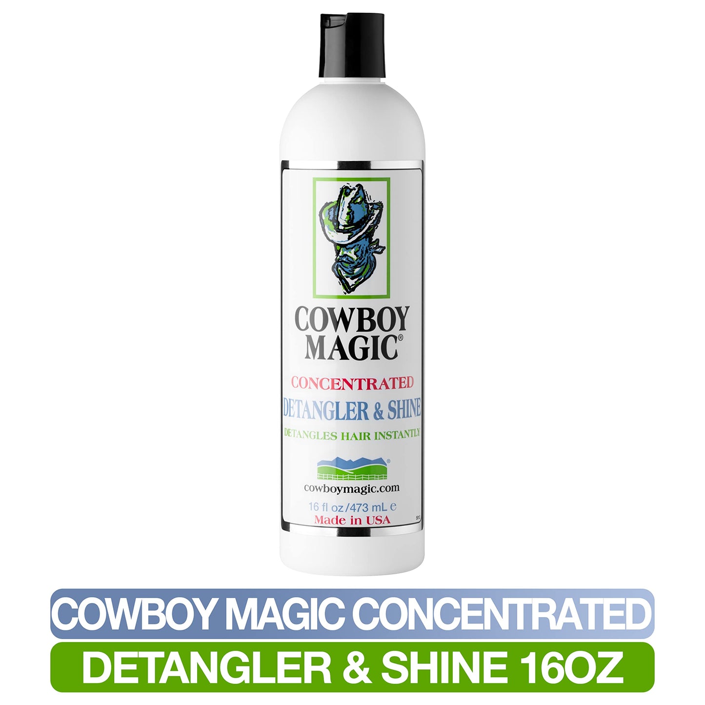 Cowboy Magic: Detangler and Shine (16 oz), Silk Protein and Panthenol Makes Hair Easy To Brush And Comb!