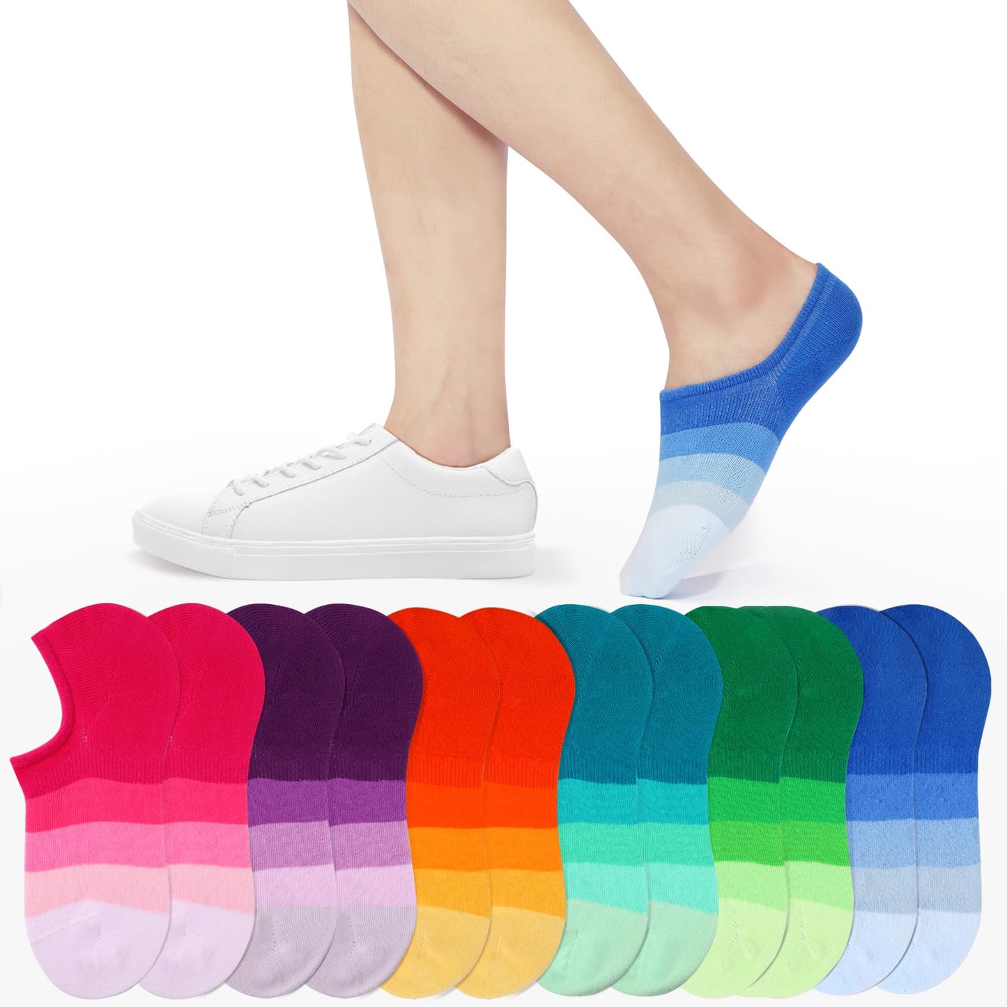 IDEGG No Show Socks Womens and Men Low Cut Ankle Short Anti-slid Athletic Running Novelty Casual Invisible Liner Socks