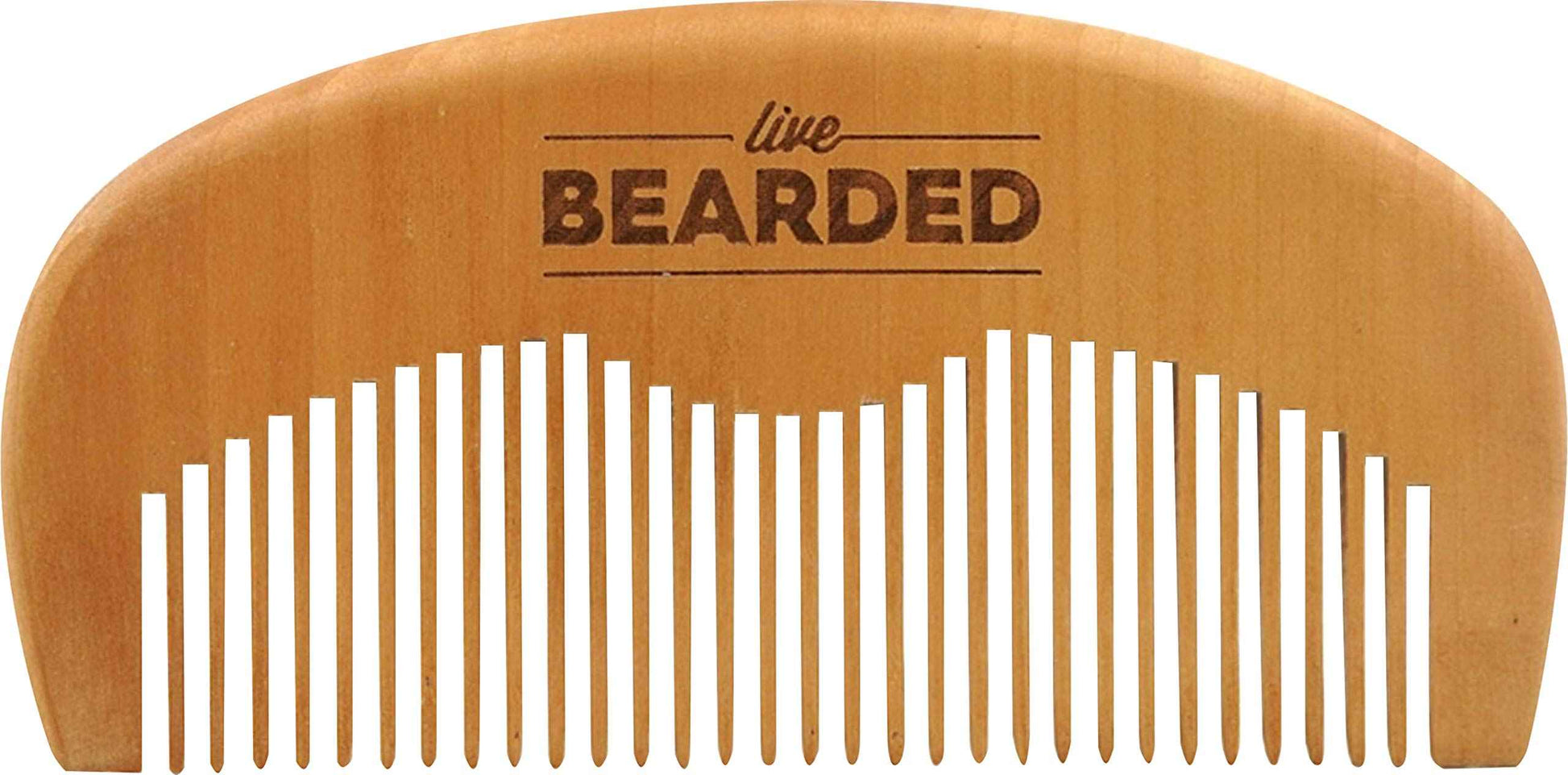 Live Bearded Premium All-Natural Wooden Beard Comb - Anti-Static - Reduce Snagging, Damage and Ingrown Hairs - Keep Mustache Off Your Lip - Fits in Pocket - Easy Daily Grooming