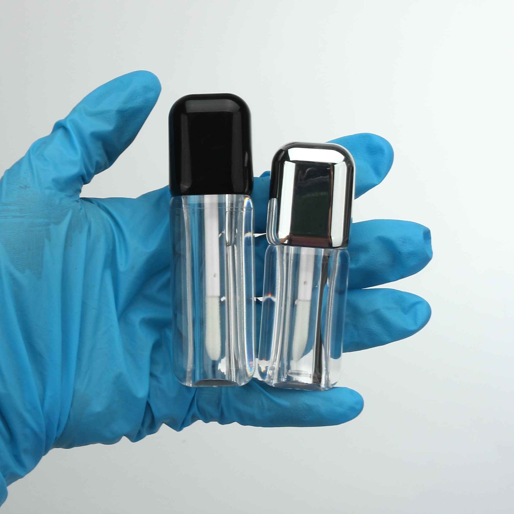 COSIDEA 16pcs Silver 5ml Square big wand lip gloss tubes for DIY lipgloss containers tubes with large doe foot applicator