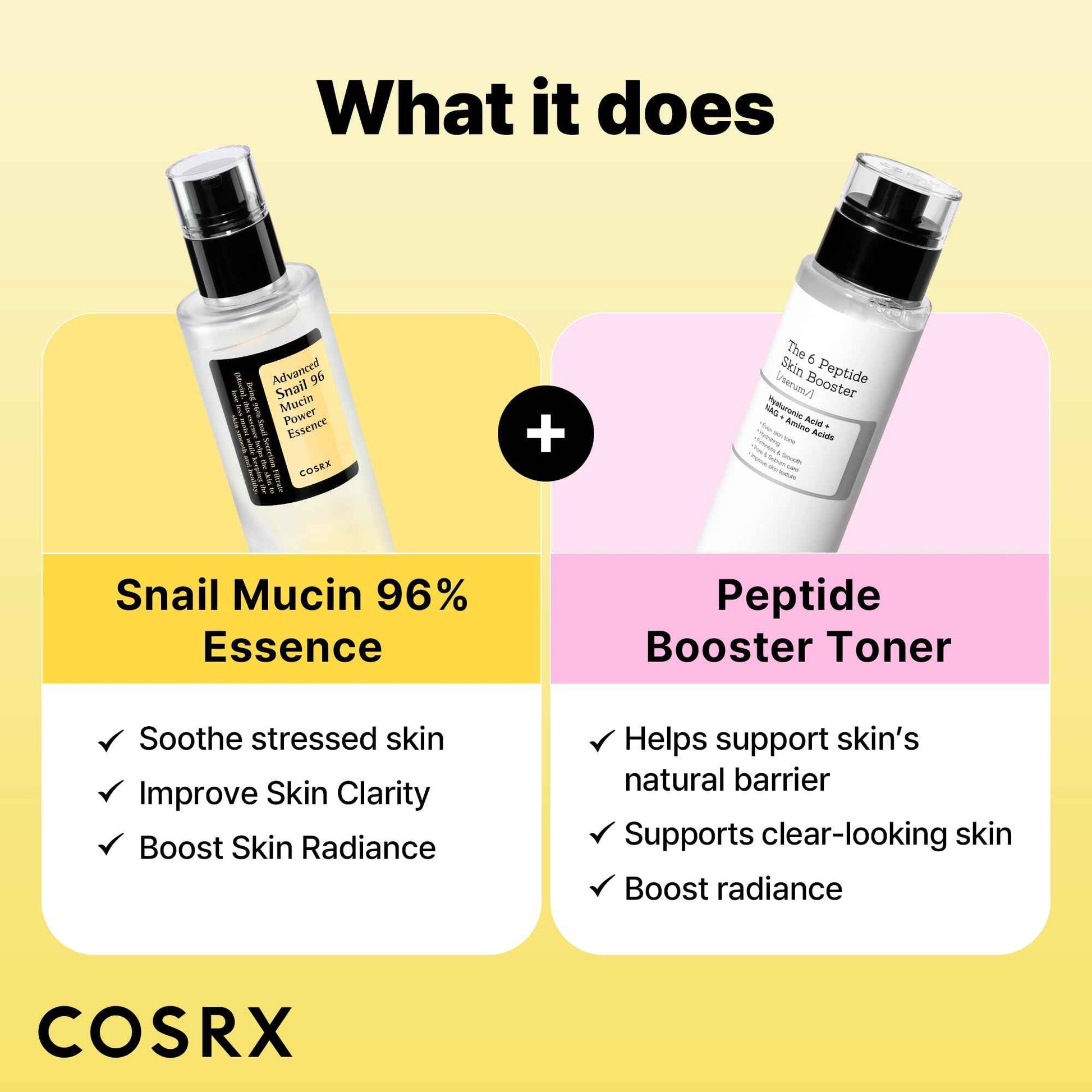COSRX Snail Mucin 96% Peptide Booster Set - Amazon Exclusive - Korean Skin Care, Gift Sets, Skin Care Sets for Women, Advanced Snail Mucin Serum, Face Serum, Stocking Stuffers for Women