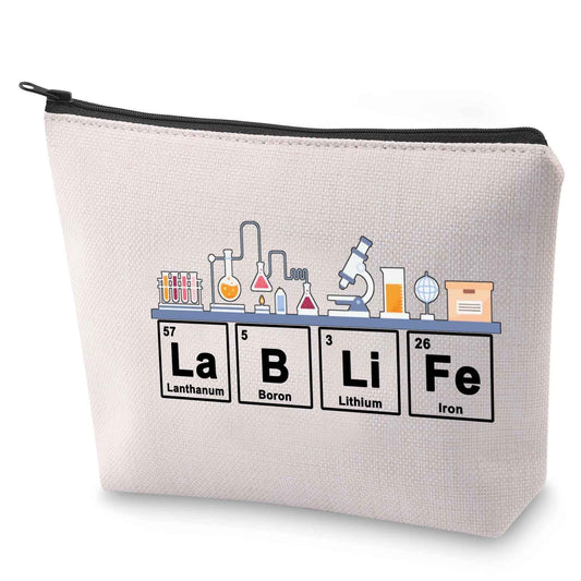 BLUPARK Laboratory Technician Cosmetic Bag Microbiology Gift Lablife Makeup Bag Chemistry Teacher Gift (Lablife)