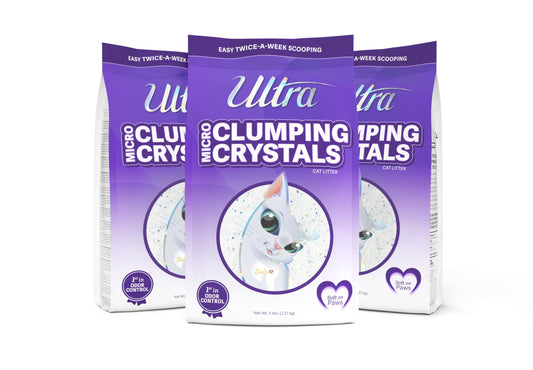 Ultra Clumping Micro Crystals Premium Cat Litter - Dust Free, Soft on Paws, Fragrance Free - 15 Lbs. Total (3pk of 5 Lbs.)