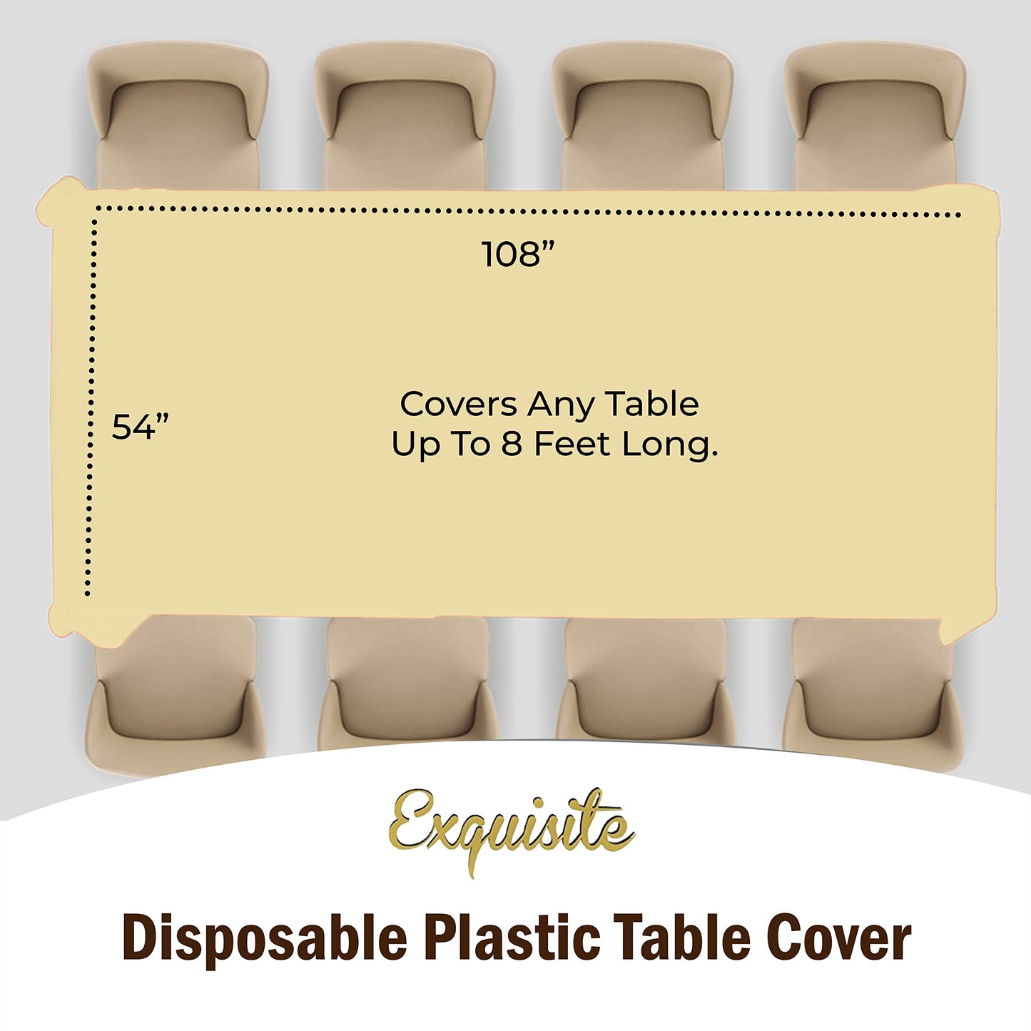 Exquisite *Premium* Light Yellow Table Cover 12 Pack