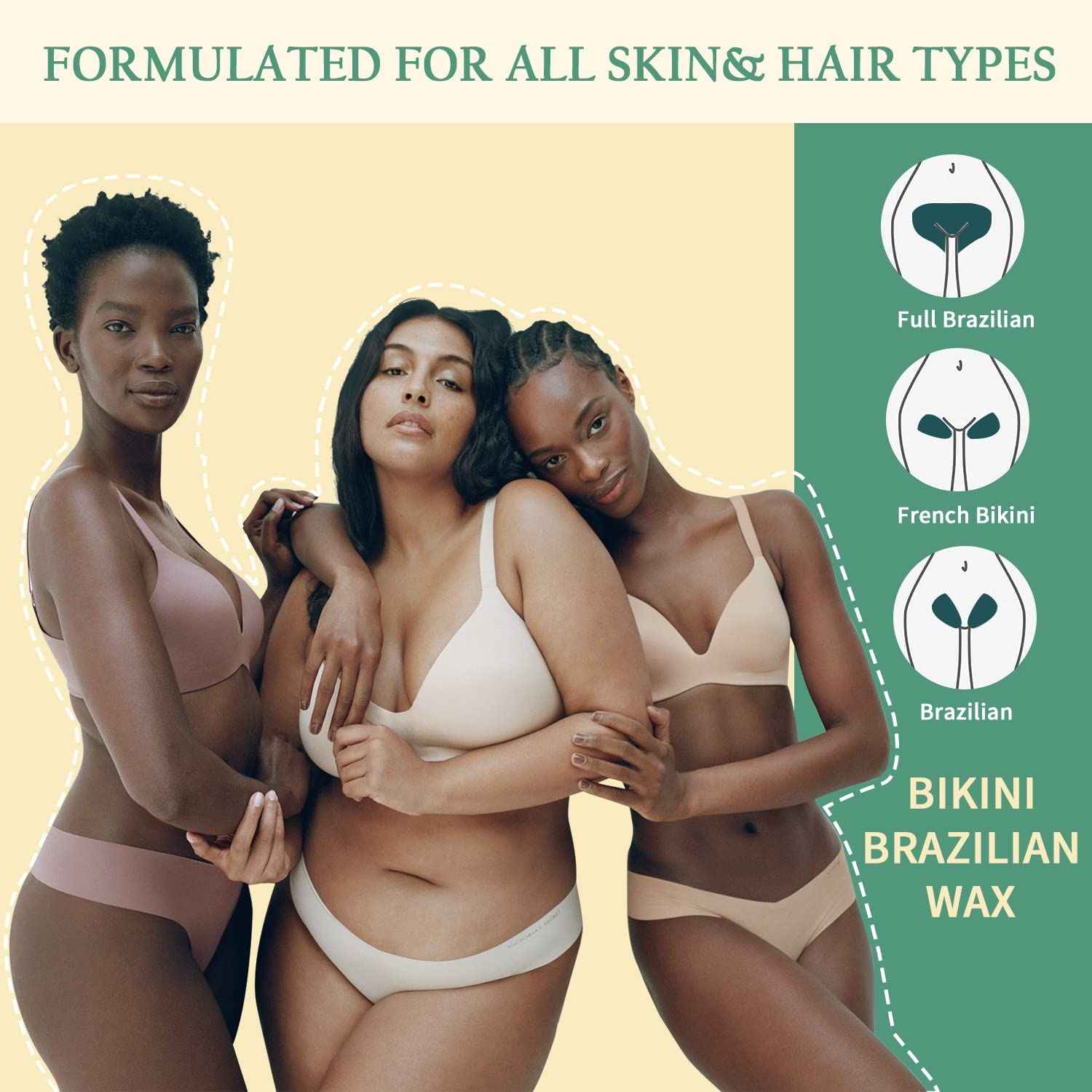 Maxpearl Hard Wax Beads Pack of 9 - Brazilian, Bikini Waxing, Face, Eyebrows, Underarms, Arms, Chest, Back, Legs, Jasmine, Coconut & Lavender Formula, 31.5oz