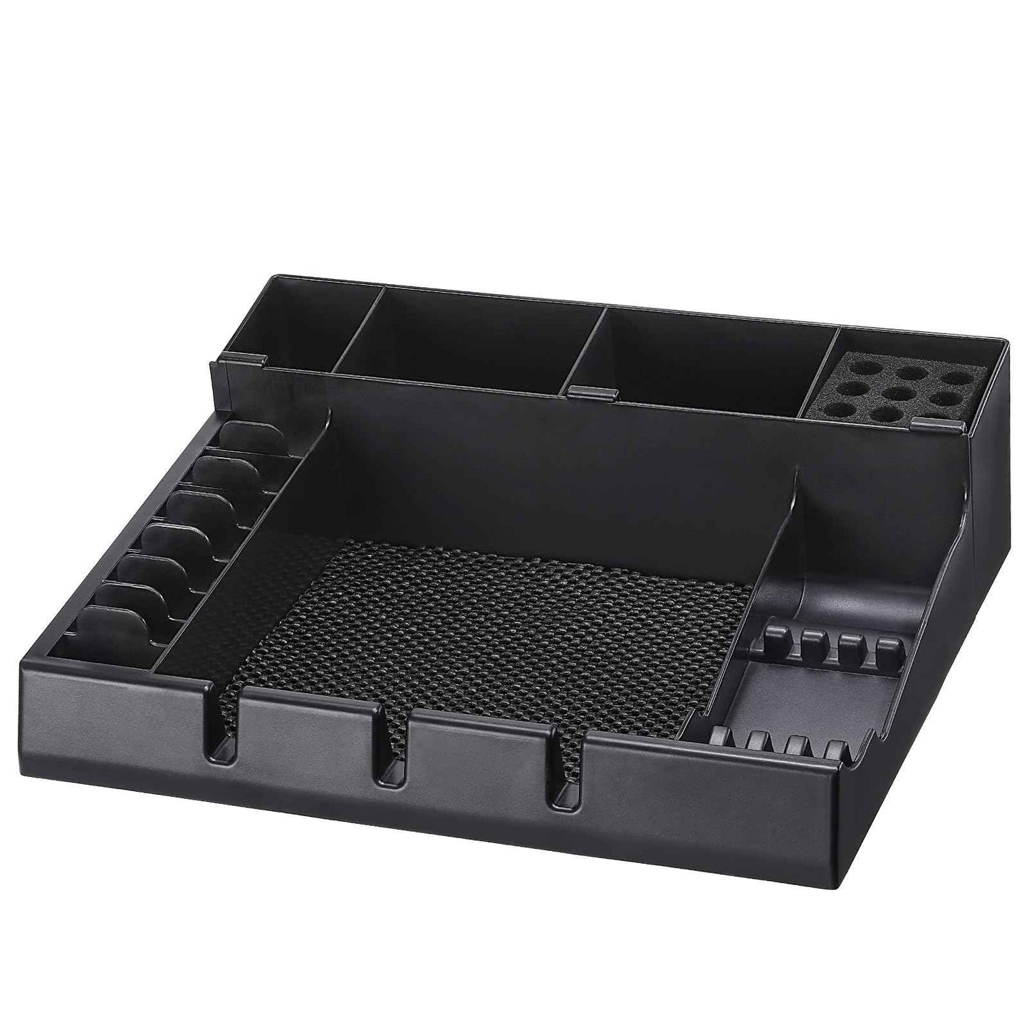 Large Barber Station Organizer for Corded Clippers & Guards, Barber Clipper Tray Anti-slip Hair Trimmer Holder, Multifunctional Detachable Hairdressing Tool Holder, Salon Haircut Supplies Storage Case