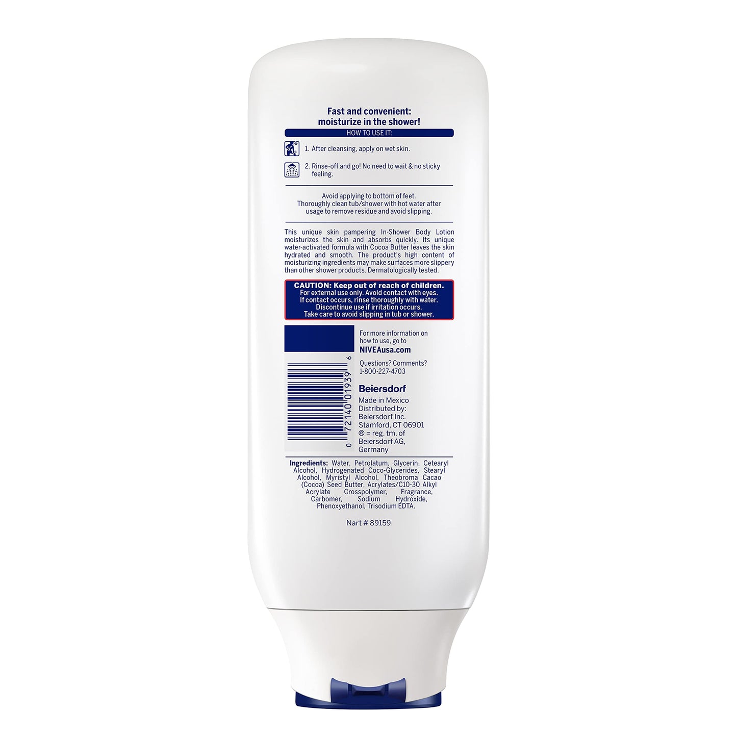 NIVEA Cocoa Butter In Shower Lotion, Body Lotion for Dry Skin, 3 Pack of 13.5 Fl Oz Bottles