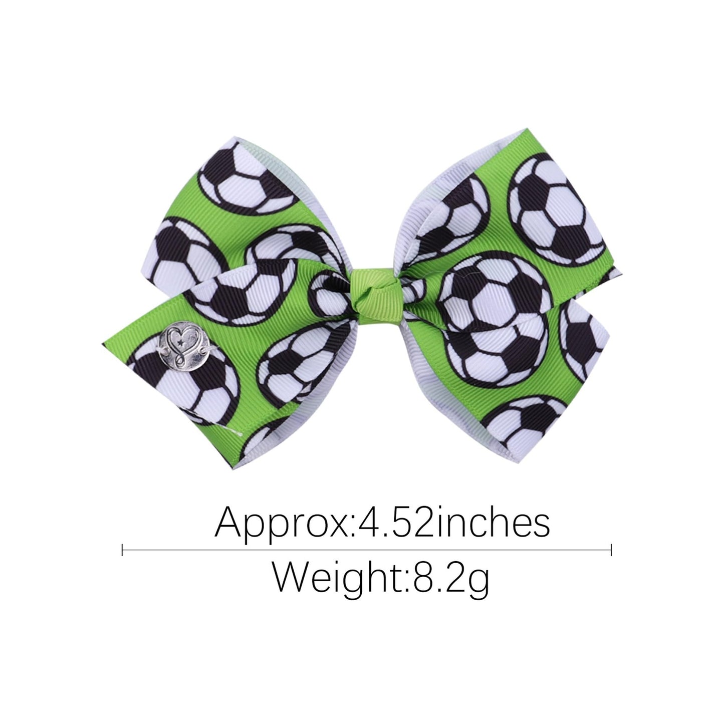 Soccer Ribbon Bow Hair Clips soccer bows Hair Accessories for girls.(FJ27) (Z1)