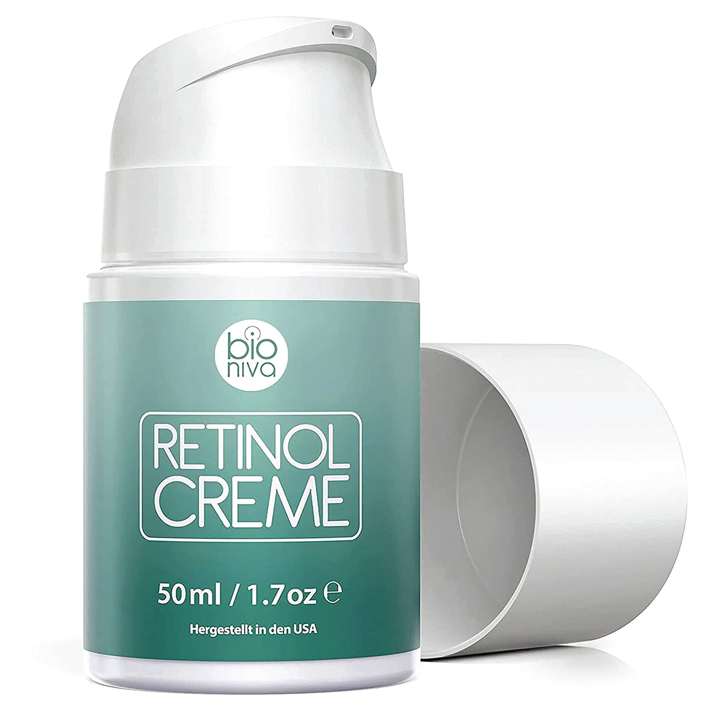 bioniva Retinol Moisturizer Cream - 2.5% Retinol Delivery System with Vitamin C, Bakuchiol, Aloe, & Vegan Hyaluronic Acid - Anti Aging & Anti Wrinkle Face Cream Unscented 1.7oz