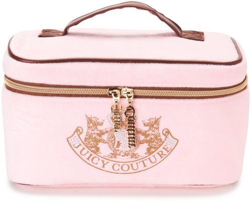 Juicy Couture Women's Cosmetics Bag - Travel Makeup and Toiletries Train Case Organizer, Size One Size, Light Pink