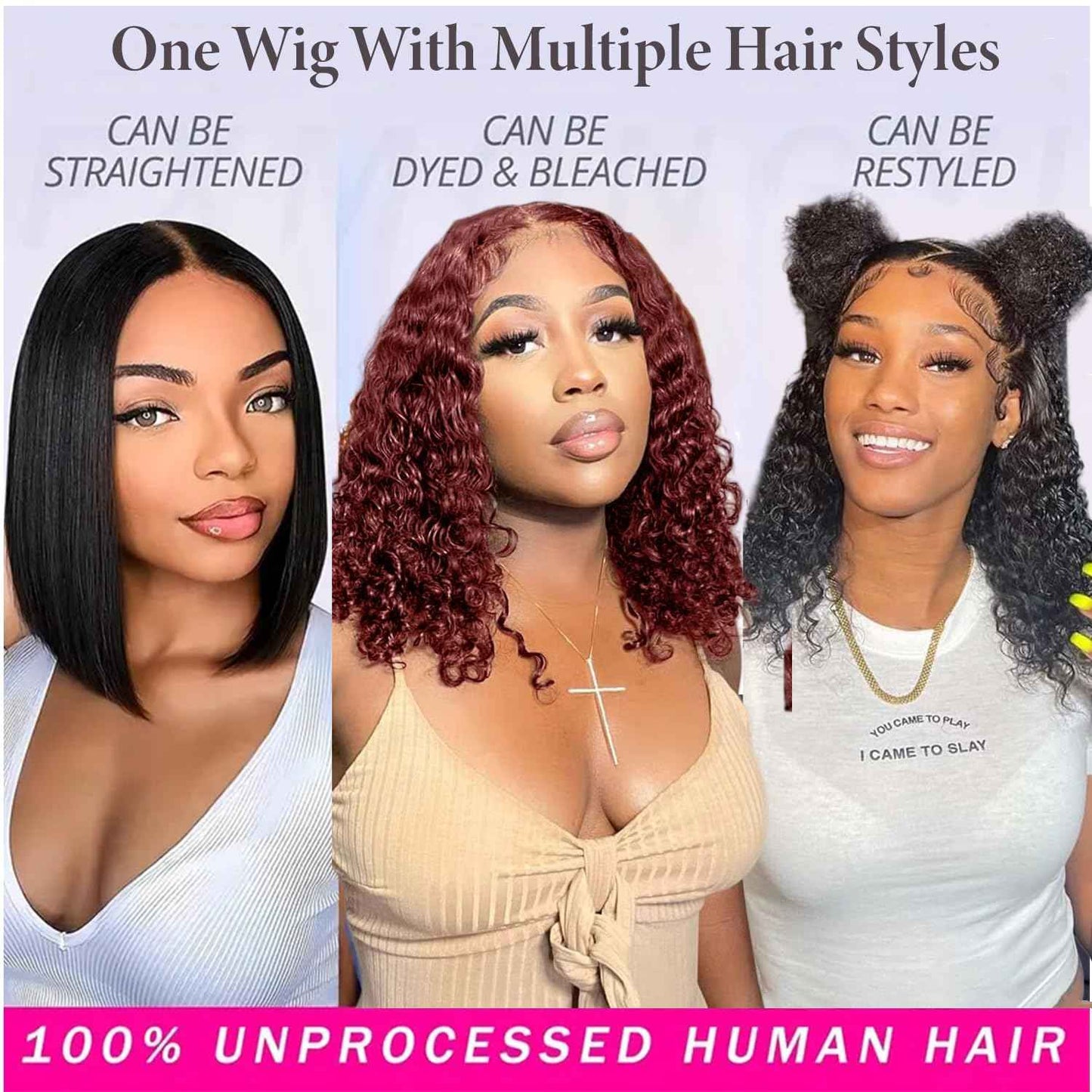 Short Bob Wig Human Hair 13x4 Frontal Lace Wig Curly Bob Wigs for Black Women 150% Density Bleached Knots Glueless HD Lace Front Wigs Human Hair Pre Plucked with Baby Hair Natural Hairline (10 Inch)