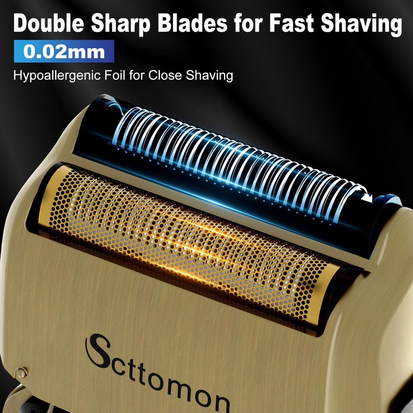 Scttomon Electric Foil Shaver Razor for Men Beard Trimmer Shaver Bald Head Shaver Hair Trimmer Cordless Waterproof