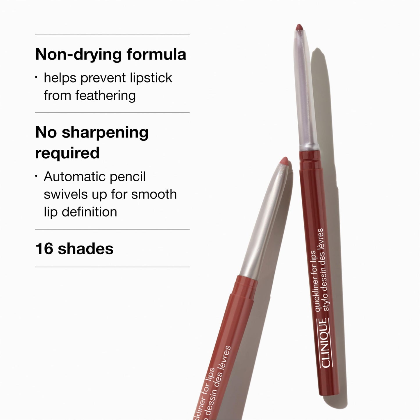 Clinique Long Lasting Quickliner Lip Liner | Non-Drying + No Sharpening, Intense Licorice