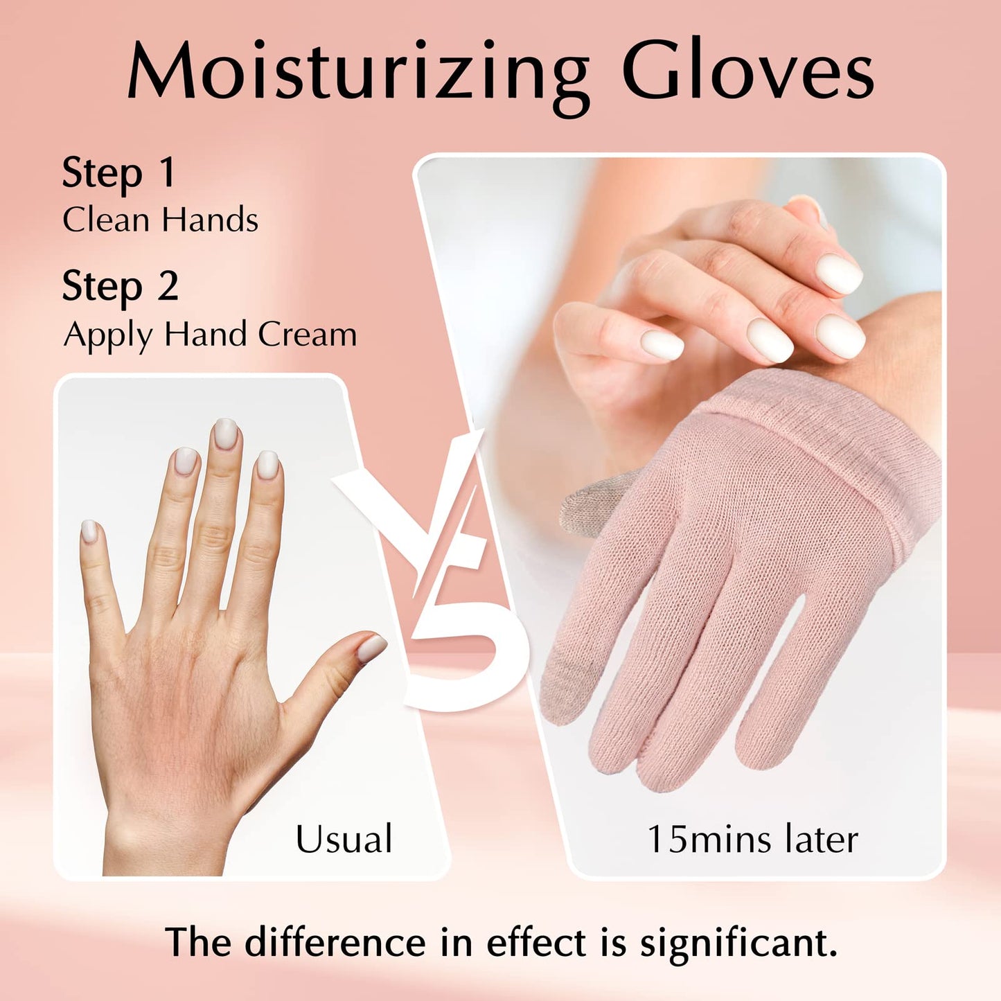 Evridwear Moisturizing Gloves for Sleeping, Cotton Gloves with Touchscreen Fingers for Dry Hands, Eczema Gloves Overnight UV Protection Gloves for Women(6 Pair S/M, Feather Weight Pink Color)