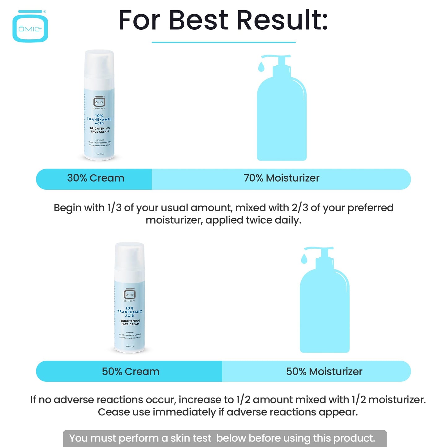 OMIC 10% Tranexamic Acid Cream – 1 fl oz / 30ml – Skin Brightening Cream, Reduce Appearance of Dark Spots, Skin Moisturizer, Even Skin Tone with Coconut Oil & Vitamin E