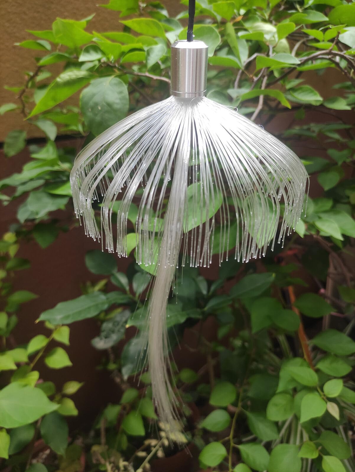 SGSLT 12V Fiber Optic Jellyfish String Light Chandeliers Outdoor Christmas Dandelion Fairy Garland Party Garden Patio Tree Hanging Lamps Set of 10Pcs