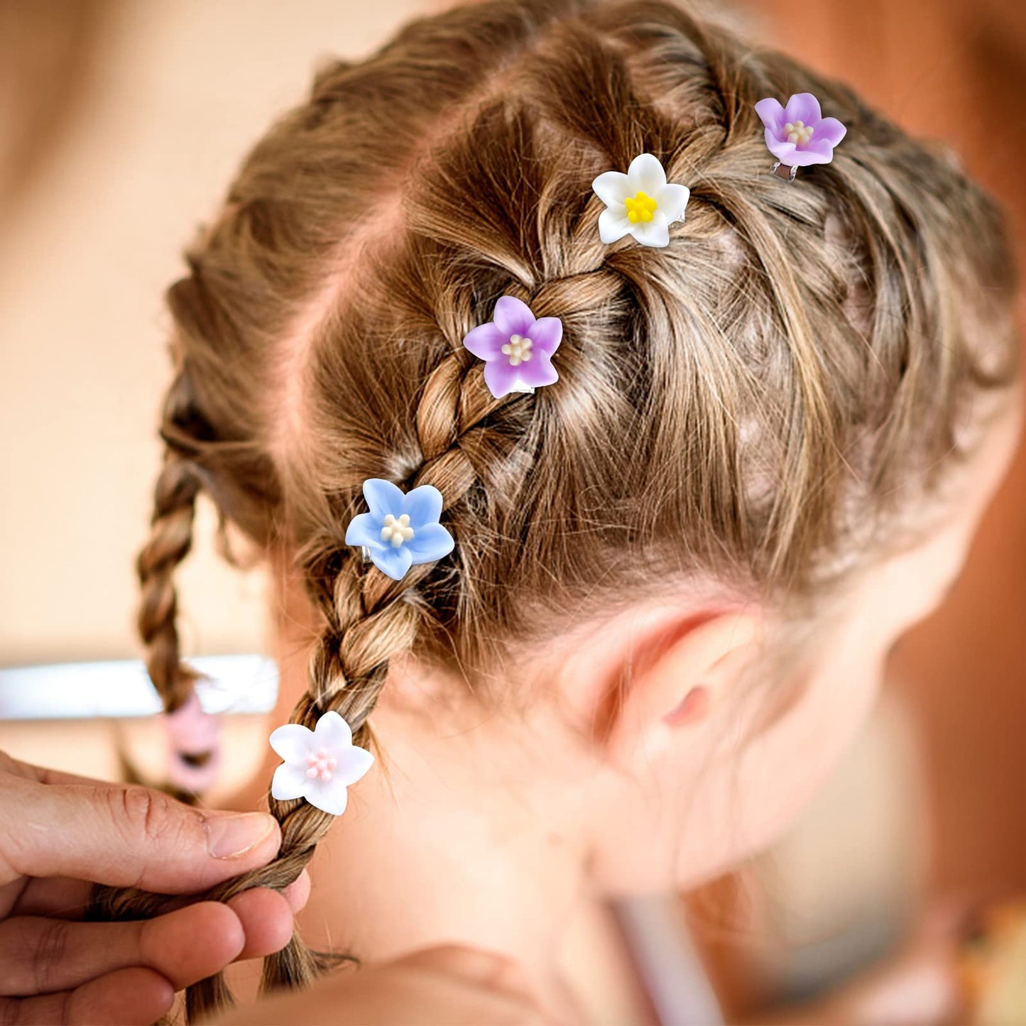 YISSION Mini Flower Hair Clips - Cute Lily Hair Pins and Barrettes for Girls, Women (Wedding, Bridal Hair Accessories, 20 Pcs, 4 Colors)