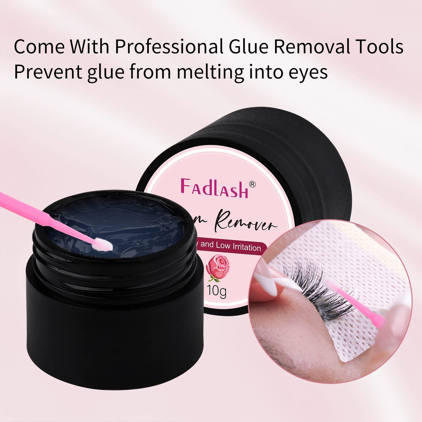 Eyelash Extension Remover 10g Lash Extension Remover Dissolves Powerful for Lash Extensions Lash Glue Remover Low Irritation for Sensitive Skin(Rose)