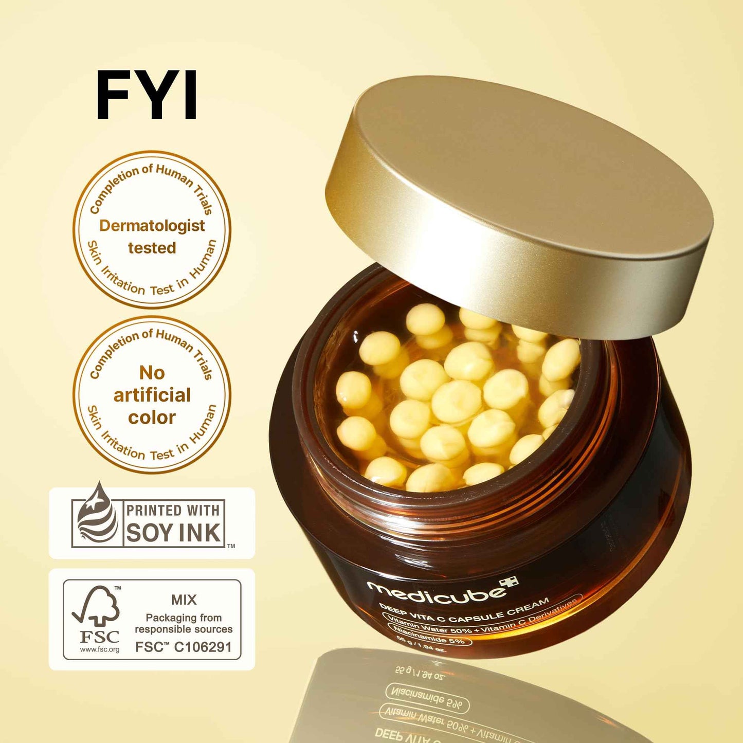 medicube Flawless Skin: Deep Vitamin C Golden Capsule Face Moisturizer and Zero Exosome Shot 7,500 PPM Spicule Facial Serum