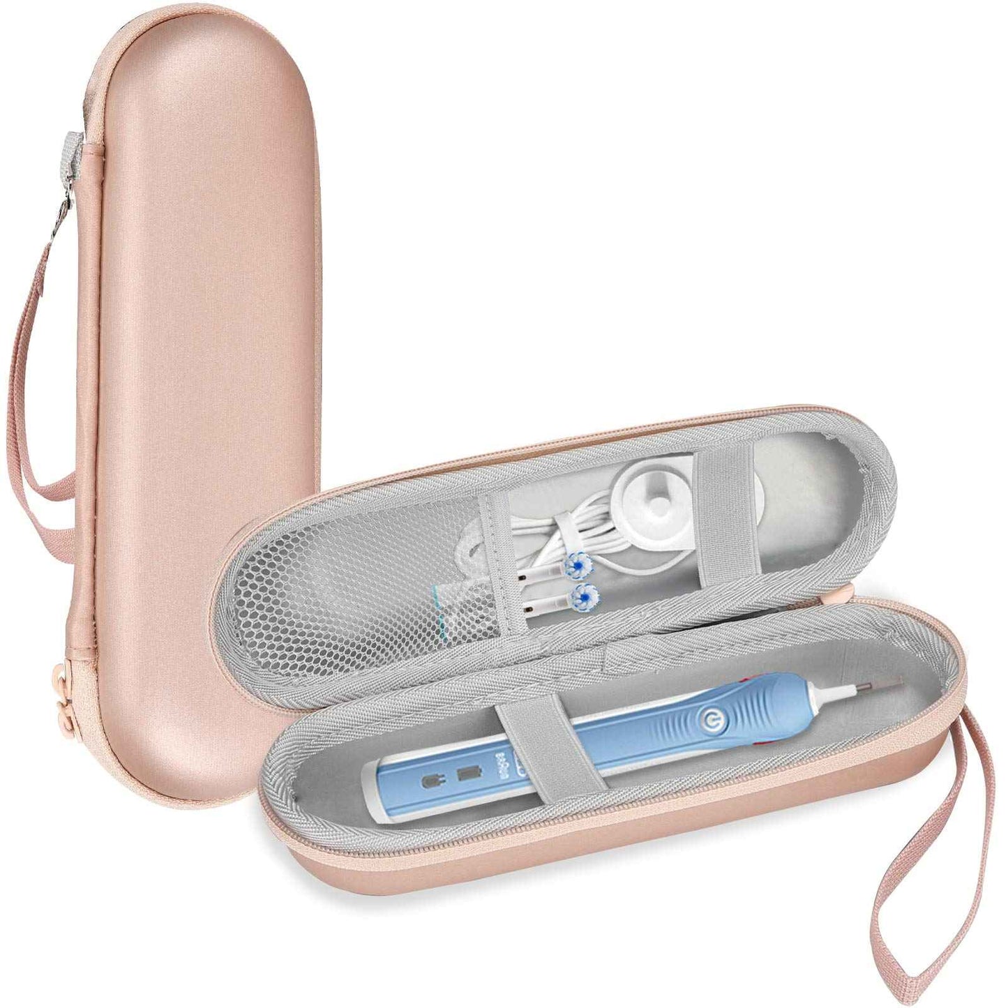 ProCase Travel Case for Oral-B/Oral-B Pro Smartseries/IO Serie Sonicare ProtectiveClean Electric Toothbrush, Hard EVA Case Cover Storage Bag Holder with Mesh Pocket for Accessories -Rosegold