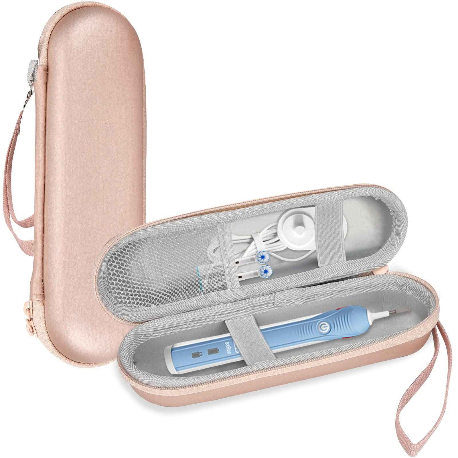 ProCase Travel Case for Oral-B/Oral-B Pro Smartseries/IO Serie Sonicare ProtectiveClean Electric Toothbrush, Hard EVA Case Cover Storage Bag Holder with Mesh Pocket for Accessories -Rosegold