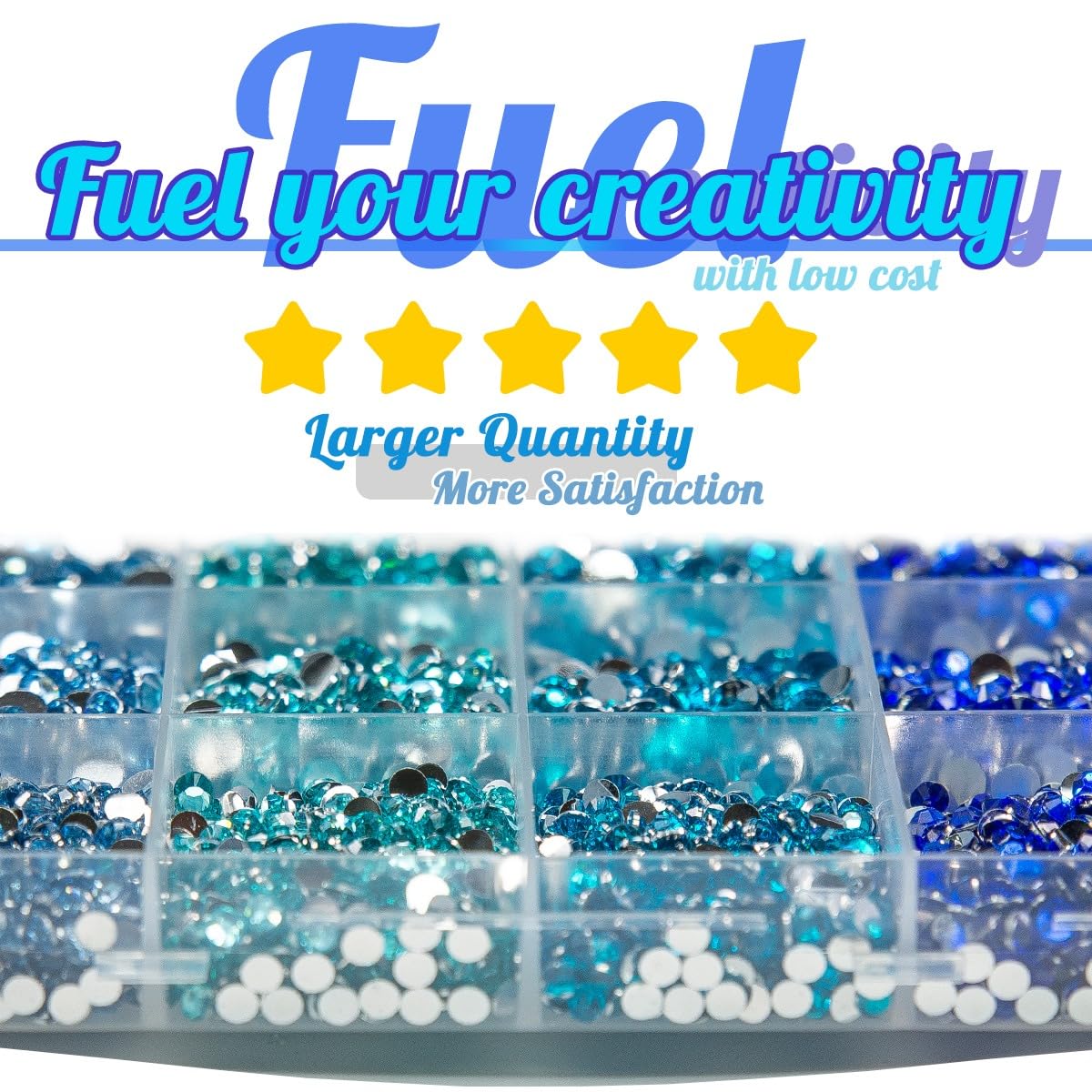 qiipii Resin Rhinestones Bulk for Crafting 3mm 4mm 5mm 4 Color Flatback Crystal Stones Non-Hotfix Light Blue Aquamarine Royal Blue Resin Gems Diamonds for Nails Eyes Face Makeup Crafts DIY Tumblers