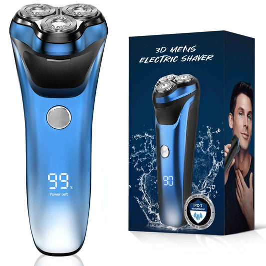 Electric Razor for Men, Uythumidid Rechargeable Men’s Electric Shavers, Wet & Dry Shaver with Pop-up Trimmer, Waterproof Cordless Portable Razor with Safety Lock, Perfect for Men, Blue