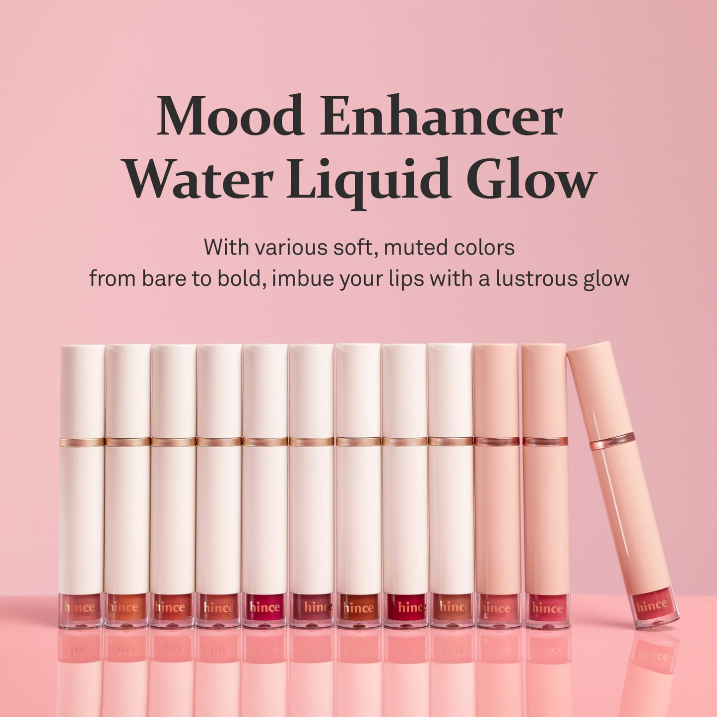 HINCE Mood Enhancer Water Liquid Glow - Non-Sticky & Waterproof Lip Stain for Women - Long Wearing Lip Gloss for Natural and Glass Glow - Moisturizing Liquid Makeup, 0.16 fl.oz. (RARE MOMENT)