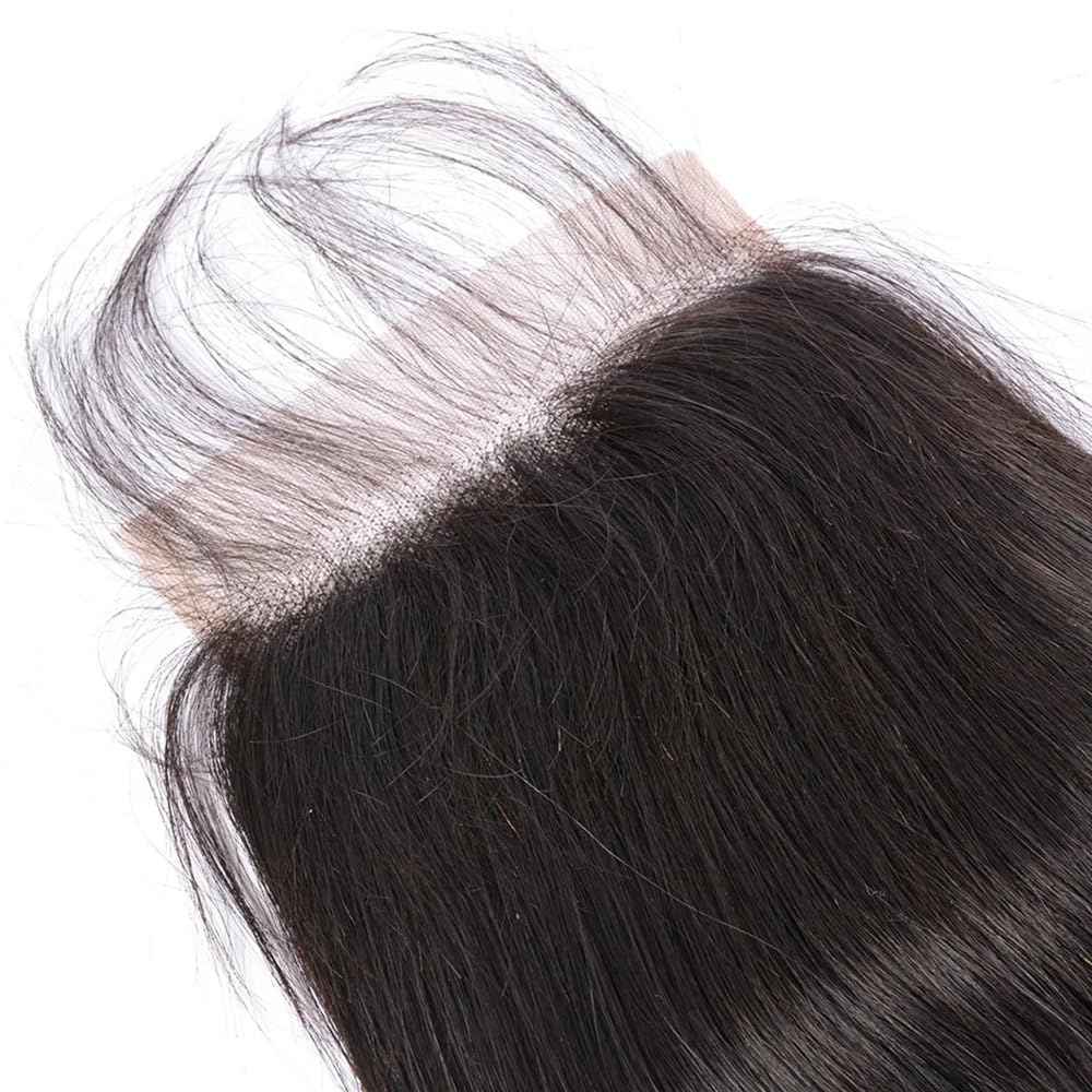 5x5 Lace Closure Human Hair Straight Closure Hd Transparent Lace Front Pre Plucked with Baby Hair Free Part 12A Virgin Human Hair Lace Frontal Natural Black Color 12inch