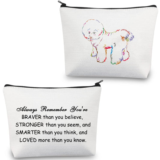 CMNIM Bichon Frise Gifts for Bichon Frise Lovers Makeup Bag Bichon Frise Cosmetic Bag Bichon Frise Owner Gifts Zipper Pouch (Bichon Frise Gifts Makeup Bag)