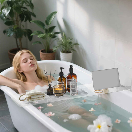 Acrylic Bathtub Tray, Transparent Acrylic Bathtub Tray, Suitable for All Bathtubs.