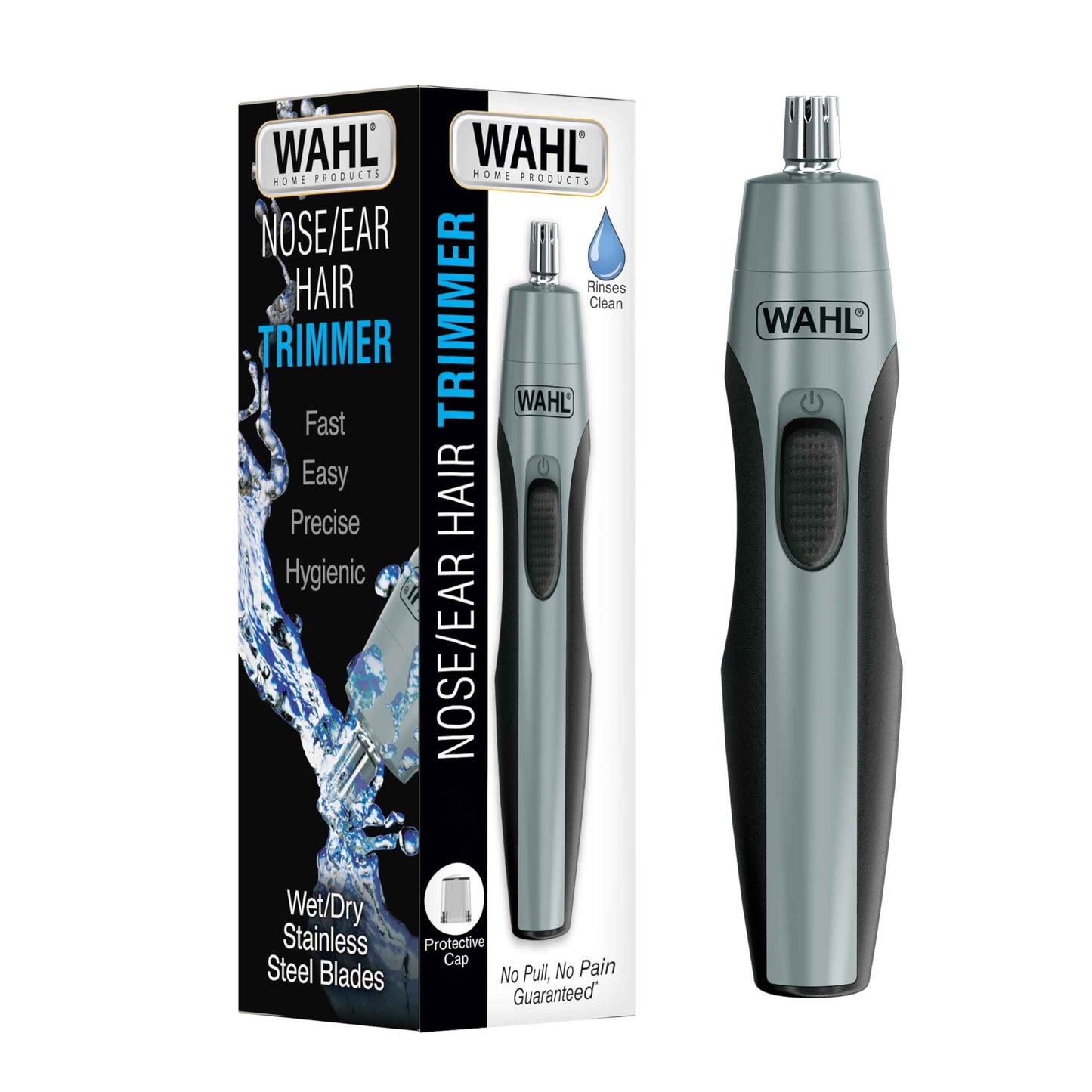 Wahl Clipper Battery Operated, Precision Ear and Nose Hair Trimmer for Men, Hygienic Nose Trimmer with Rinseable Blade for Easy Cleaning, Perfect for Travel – Model 3026462