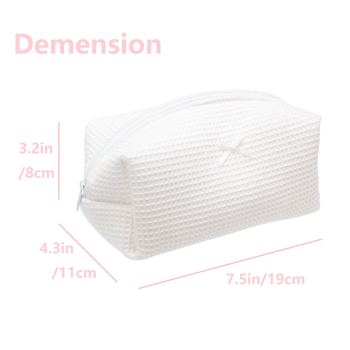 PAZIMIIK 6PCS Cozy Makeup Bag SET Travel Cosmetic Bag for Women Soft Toiletry Bag Aesthetic Makeup Organizer Portable Large Zipper Pouch for Skincare Beauty Accessories Brushes Waffle Check White