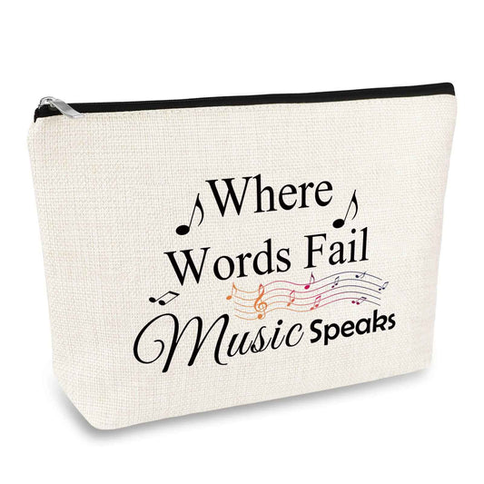 Music Gift for Women Makeup Bag Musical Lover Gifts Cosmetic Bag Music Teacher Appreciation Thank You Gift Christmas Birthday Gifts for Musical Teacher Student Musicians Travel Toiletry Bags