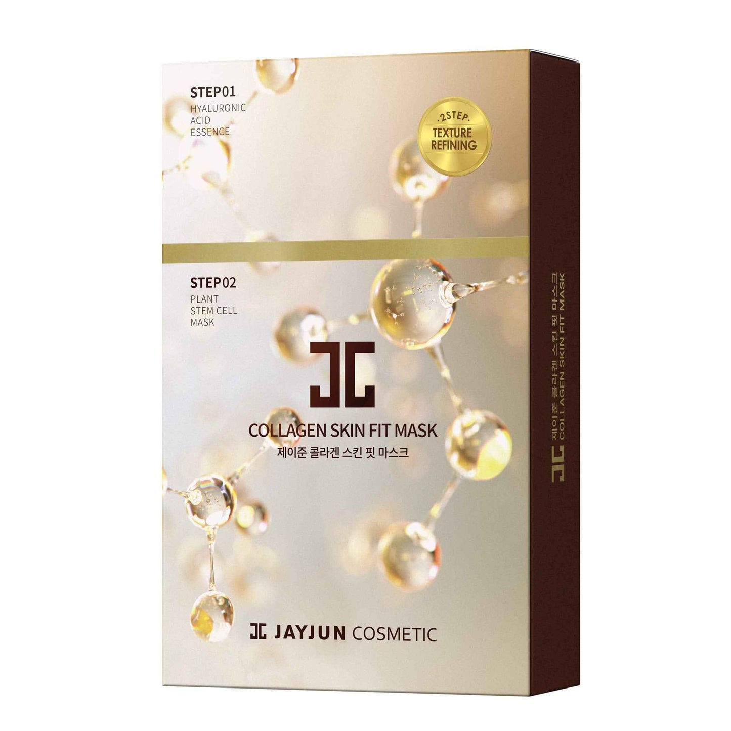 JAYJUN Collagen Skin Fit Mask (10 Sheets) – 2-Step All in one Hydration & Firming Ritual with Hyaluronic Acid & Marine Collagen 0.84 fl. oz.