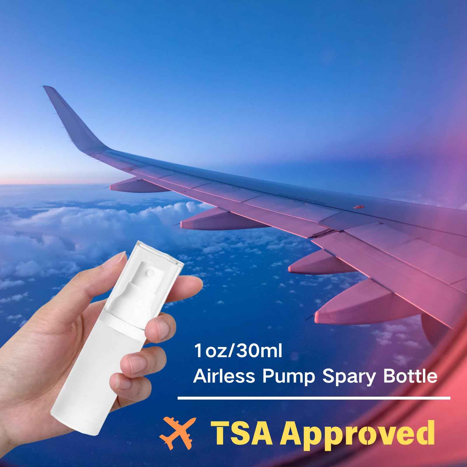 FaceBucks 1oz/30ml-Small Spray Bottle 360° Angle Work, Portable Refillable Leak Proof Travel Mini Spray Bottle.For Perfume Toner Hair spray Facial Moisturizing 【1oz/30ml-(Pack of 4) & Spary Bottle】