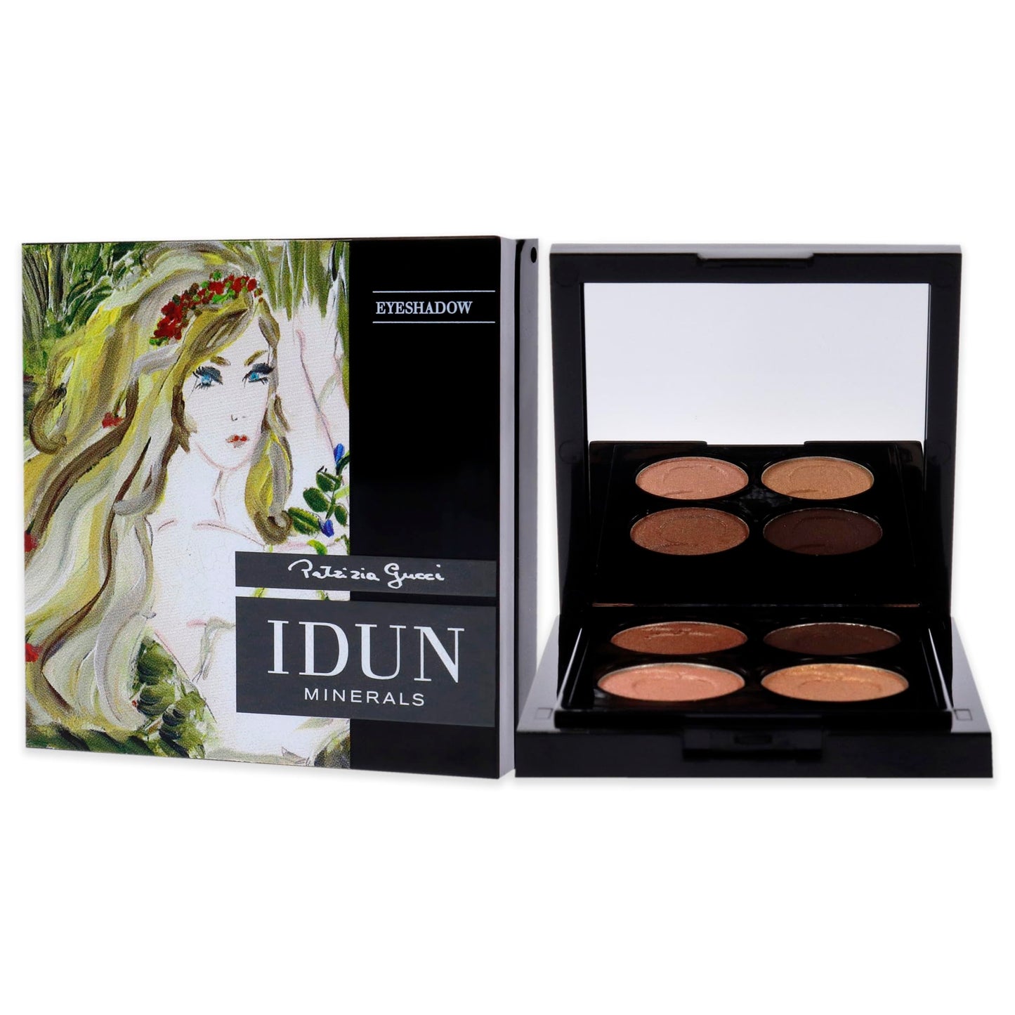 IDUN Minerals Eyeshadow Quad Palette, Brunkulla - Matte & Shimmer Shades - Highly Pigmented Intense Color - 100% Vegan, Highly Purified, Safe for Sensitive Eyes - Browns, Gold, Pink - 0.14 oz