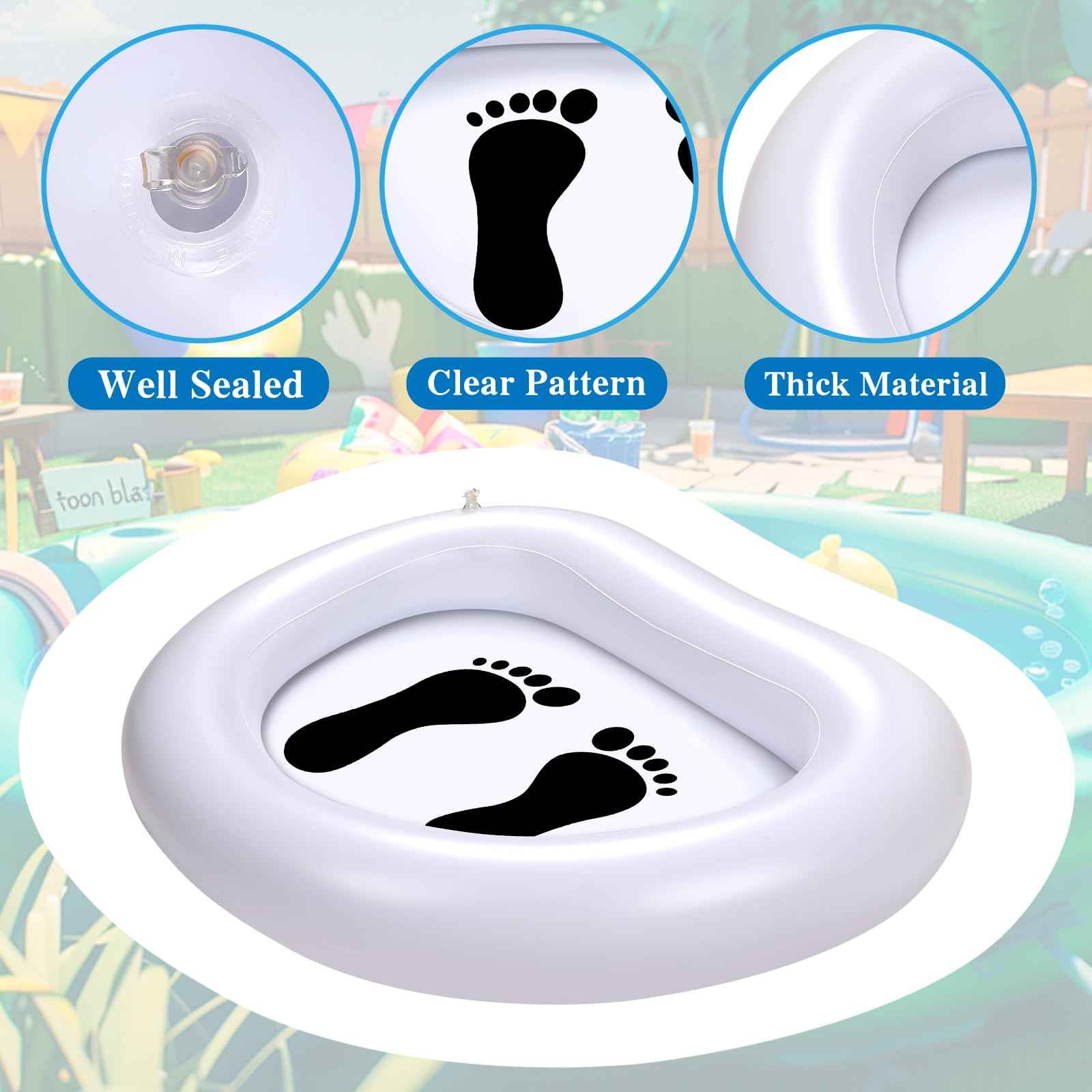 Inflatable Pool Foot Bath Basin, Folding Pool Foot Wash Basin Tub-Portable for Outdoor Backyard and Swimming Pools