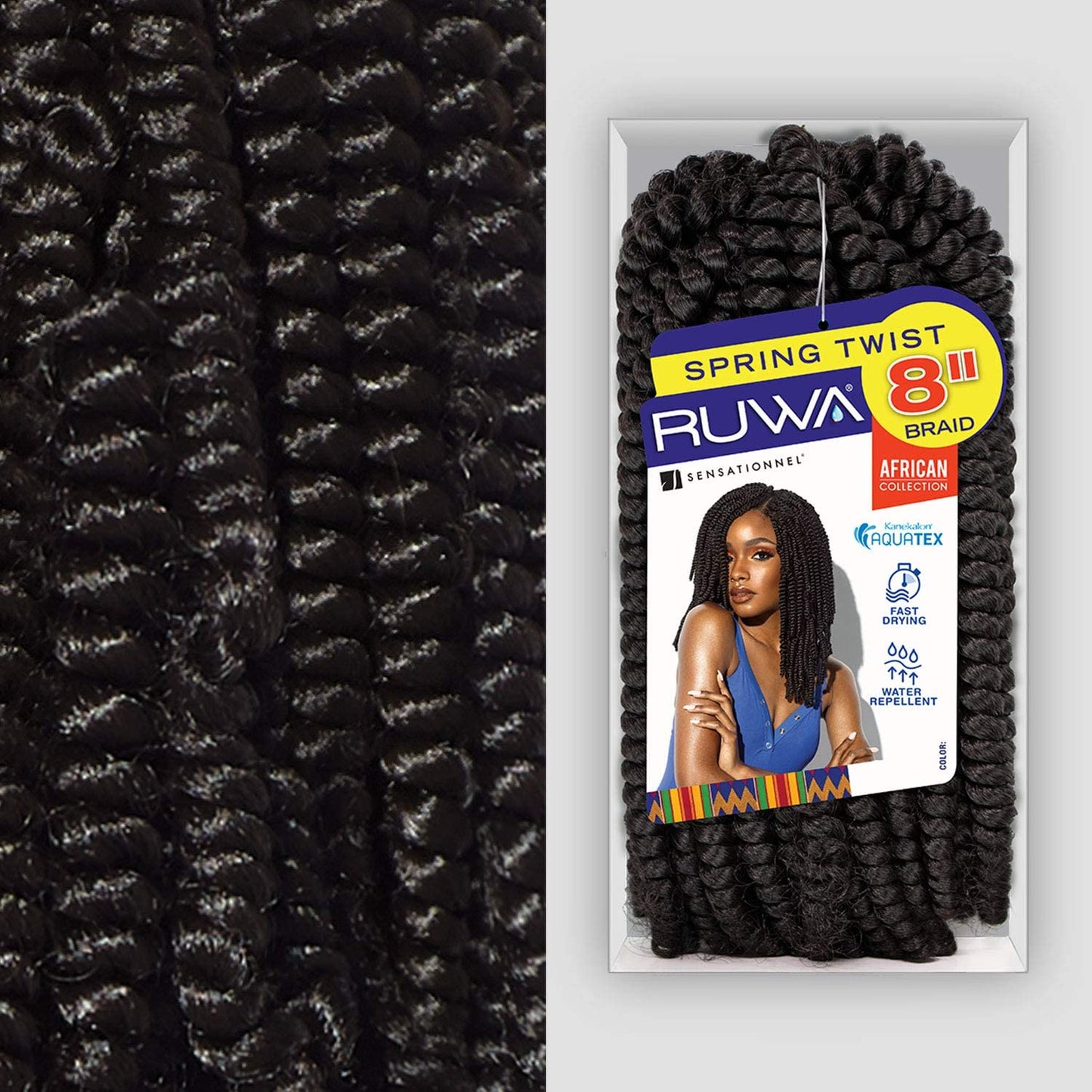 Sensationnel Ruwa Twist braiding hair -Spring Twist 8 inch water repellent kanekalon fast dry synthetic braid in hair extensions - RUWA Spring Twist 8 Inch (RED)