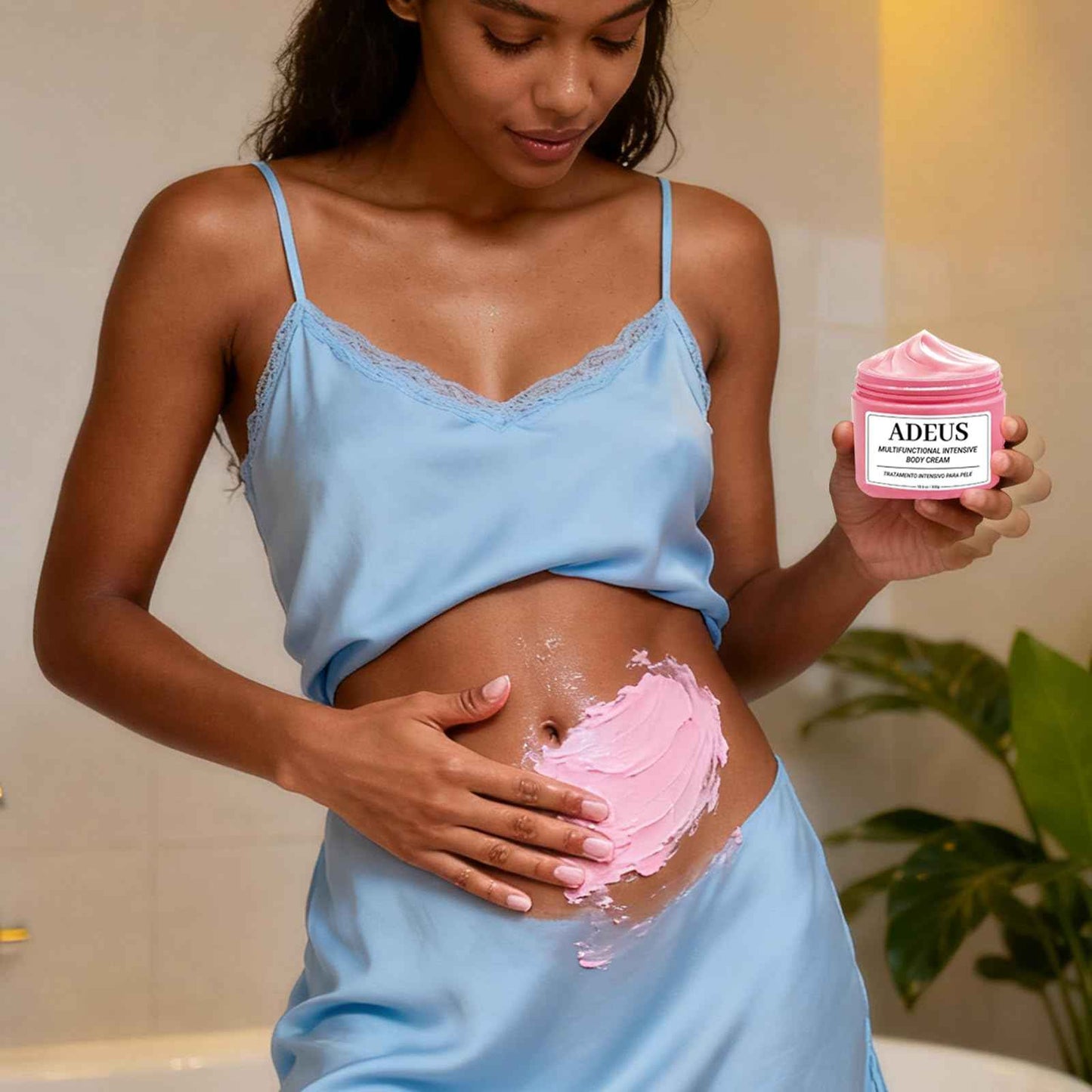 ADEUS Crema Brasileña, Multifunctional Pink Intensive Cream, Cream Rose Body Intensive Skin with Asiatica & Seaweed Extract Moisturizing & Smoothing Skincare (1)