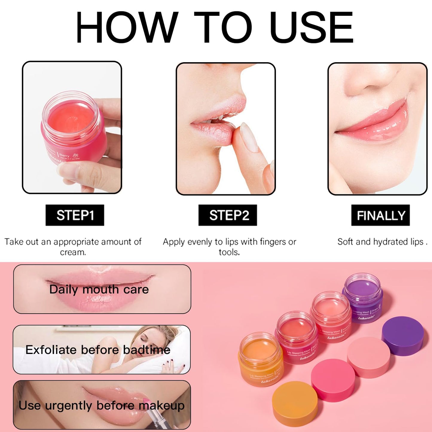 2PCS Lip Sleeping Mask, Lip Mask Overnight, Moisture & Lip Plumper Lip Wrinkles, Repair Lip Balm Prevention Dry and Cracked Lip Scrubs Exfoliato Smoothing Dry Lip Mask (Peach + Grapefruit)